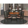 Pemberly Row 5-Piece Wood Dining Table and Chairs in Black and Cherry