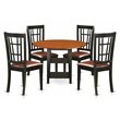 Pemberly Row 5-Piece Wood Dining Table and Chairs in Black and Cherry