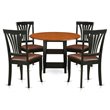 Pemberly Row 5-Piece Wood Dining Set With Faux Leather Chairs in Black