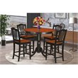 Pemberly Row 5-Piece Wood Dining Room Set in Black and Cherry Finish