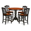Pemberly Row 5-Piece Wood Dining Room Set in Black and Cherry Finish