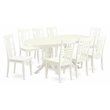 Pemberly Row 9-Piece Oval Dining Set with Wood Chairs in White Finish