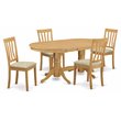 Pemberly Row 5-Piece Wood Dinette Set with Butterfly Leaf in Oak