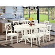 Pemberly Row 9-Piece Wood Dining Set with Faux Leather Chairs in White
