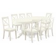 Pemberly Row 9-Piece Wood Dining Set with Faux Leather Chairs in White