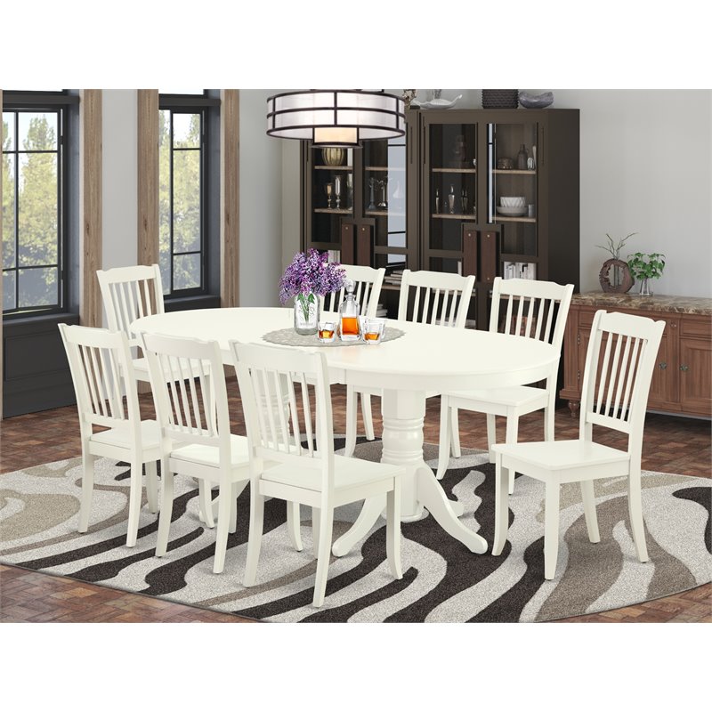Pemberly Row 9-Piece Wood Dining Table Set in White and Black Finish