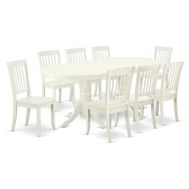 Pemberly Row 9-Piece Wood Dining Table Set in White and Black Finish