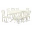 Pemberly Row 9-Piece Wood Dining Table Set in White and Black Finish