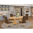 Pemberly Row 5-Piece Wood Dining Set in Oak and Dark Coffee Finish