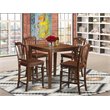 Pemberly Row 5-Piece Asian Hardwood Dinette Set in Mahogany Finish