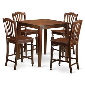 Pemberly Row 5-Piece Asian Hardwood Dinette Set in Mahogany Finish