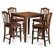 Pemberly Row 5-Piece Asian Hardwood Dinette Set in Mahogany Finish