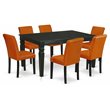 Pemberly Row 7-Piece Wood Dining Set with Black and Baked Bean Finish