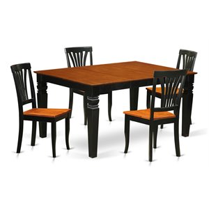 Pemberly Row 7-Piece Wood Dining Set in Black & Cherry Finish