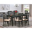 Pemberly Row 7-Piece Wood Dining Set with Black Finish and Butterfly Leaf