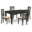 Pemberly Row 5-Piece Wood Dining Set with Black Finish and Butterfly Leaf