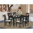 Pemberly Row 7-Piece Rubberwood Dinette Set in Black and Cream
