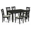 Pemberly Row 7-Piece Rubberwood Dinette Set in Black and Cream