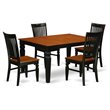 Pemberly Row 5-Piece Wood Dining Set in Black and Cherry Finish