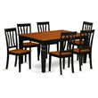 Pemberly Row 7-Piece Wood Dining Table with Butterfly Leaf in Black/Cherry