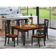 Pemberly Row 5-Piece Wood Dining Table and Chairs in Black/Cherry Finish