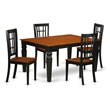 Pemberly Row 5-Piece Wood Dining Table and Chairs in Black/Cherry Finish