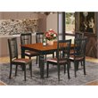 Pemberly Row 7-Piece Dining Set with Faux Leather Chairs in Black/Cherry
