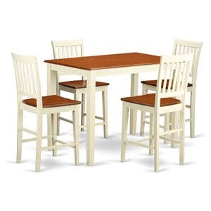 Pemberly Row 5-Piece Counter Height Dining Set Wood in Cherry Finish