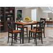 Pemberly Row 5-Piece Dining Set with Asian Hardwood in Black/Cherry