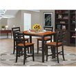 Pemberly Row 5-Piece Modern Dining Set in Black/Cherry Two-Tone Wood Finish