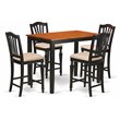 Pemberly Row 5-Piece Wood Dining Set in Black and Cherry Finish