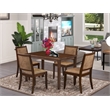 Pemberly Row 5-Piece Dining Table Set in Antique Walnut Finish