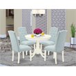 Pemberly Row 5-Piece Wood Dining Set with Cushion Seats in White