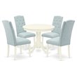 Pemberly Row 5-Piece Wood Dining Set with Cushion Seats in White