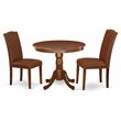 Pemberly Row 3-Piece Wood Dining Set in Mahogany and Brown Finish