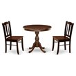 Pemberly Row 3-Piece Wooden Dining Set with Pedestal Base in Mahogany