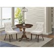 Pemberly Row 3-Piece Wood Dining Set with Upholstered Chairs in Mahogany