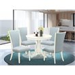 Pemberly Row 5-Piece Round Dining Wood Table Set Linen White & Baby Blue