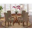 Pemberly Row 5-Piece Wood Dining Set in Mahogany and Dark Coffee Finish