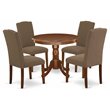 Pemberly Row 5-Piece Wood Dining Set in Mahogany and Dark Coffee Finish