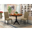 Pemberly Row 3-Piece Wood Dining Set with Upholstered Chairs in Black