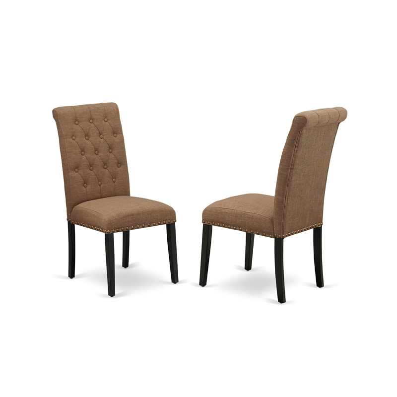Pemberly Row 3-Piece Wood Dining Set with Upholstered Chairs in Black
