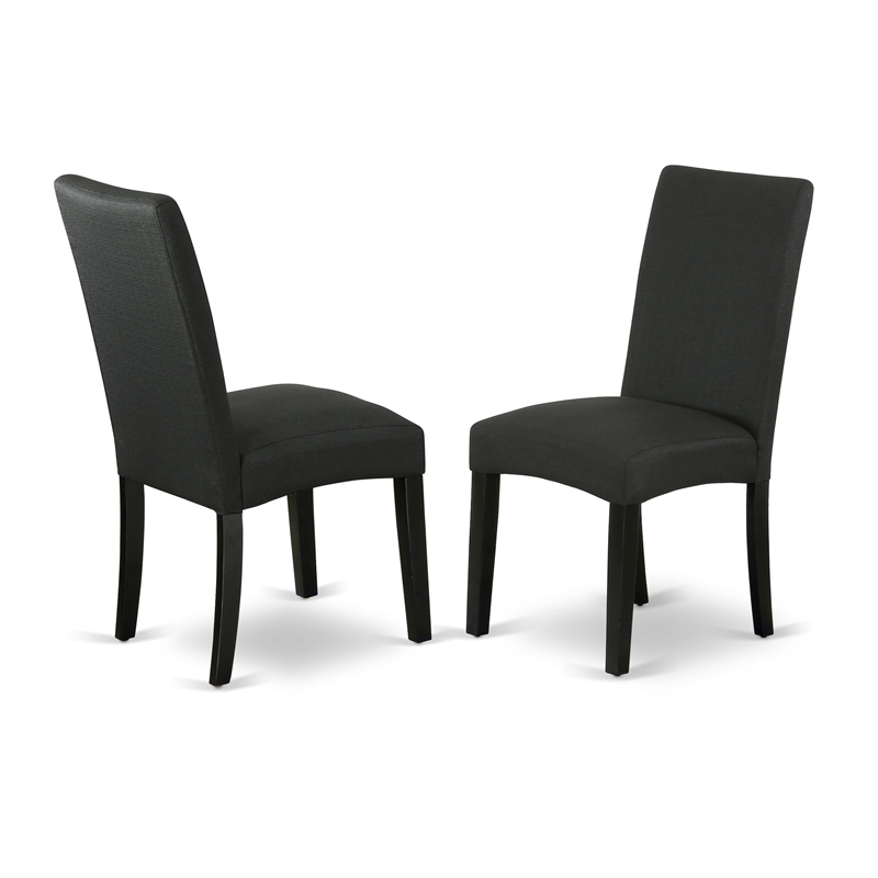 Pemberly Row 5-Piece Wood Dining Set with Fabric Chairs in Black/Cherry