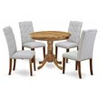 Pemberly Row 5-Piece Dining Set with Natural/Gray Finish and Wooden Chairs
