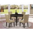 Pemberly Row 5-Piece Wood Dining Set in Cappuccino and Brown