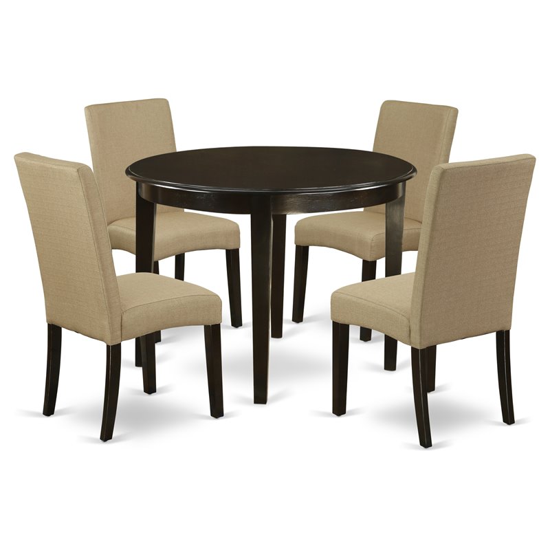 Pemberly Row 5-Piece Wood Dining Set in Cappuccino and Brown