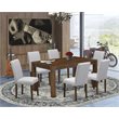 Pemberly Row 7-Piece Wooden Dining Set in Gray and Antique Walnut
