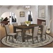 Pemberly Row 7-Piece Kitchen Set in Jacobean Brown and Dark Khaki Fabric