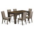 Pemberly Row 7-Piece Kitchen Set in Jacobean Brown and Dark Khaki Fabric