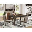 Pemberly Row 5-Piece Dinette Set in Jacobean Brown with Linen Seats